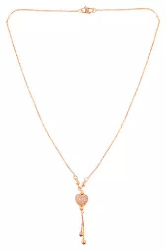 Brass rose gold imiation diamond heart shape pendant necklace for women girls