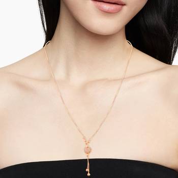 Brass rose gold imiation diamond heart shape pendant necklace for women girls 3