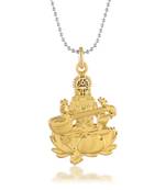 Brass goddess saraswati hindu temple spiritual jewellery pendant