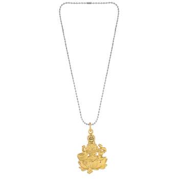 Brass goddess saraswati hindu temple spiritual jewellery pendant 3