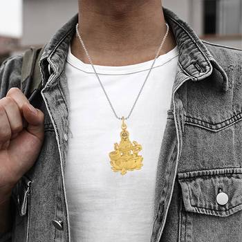 Brass goddess saraswati hindu temple spiritual jewellery pendant 4