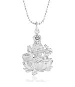 Brass goddess saraswati hindu temple spiritual jewellery pendant