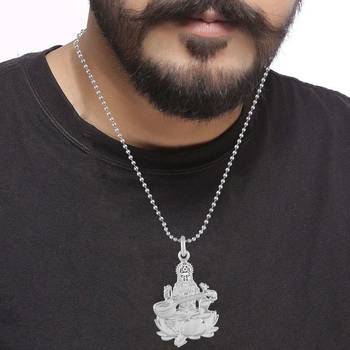 Brass goddess saraswati hindu temple spiritual jewellery pendant 4