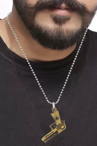 Bronze metal miniature gun shape pendant for men boys