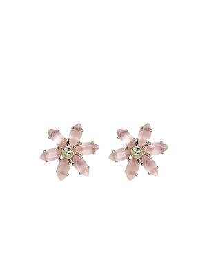 Silver plated ad studded flower design necklace set 4