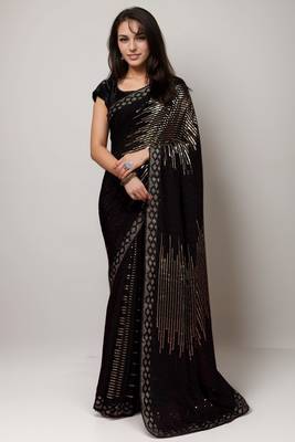 Gold style georgette saree 1
