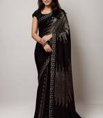 Gold bollywood style georgette saree