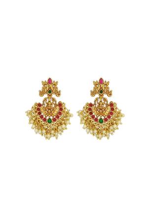 Gold plated peacock temple design necklace set 4