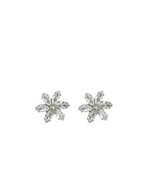 Silver plated  cz floral design necklace set 4