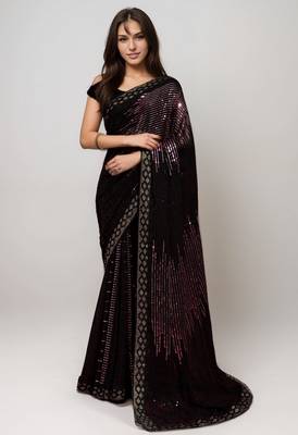Onion style georgette saree 1