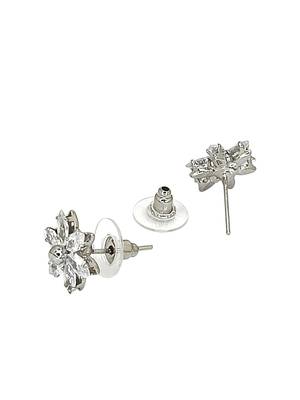Silver plated  cz floral design necklace set 5