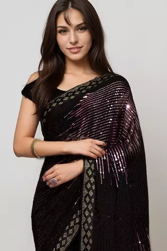 Onion style georgette saree