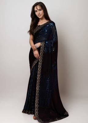 Petrol style georgette saree 1