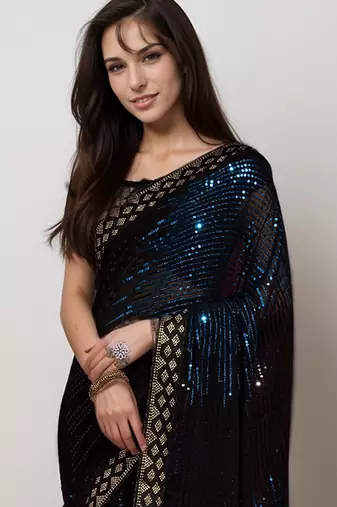 Petrol style georgette saree
