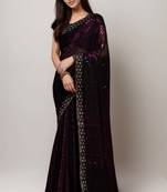 Pink bollywood style georgette saree