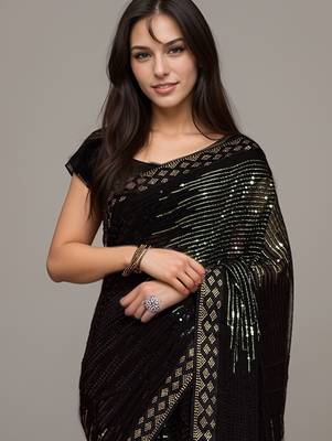 Pista style georgette saree 2