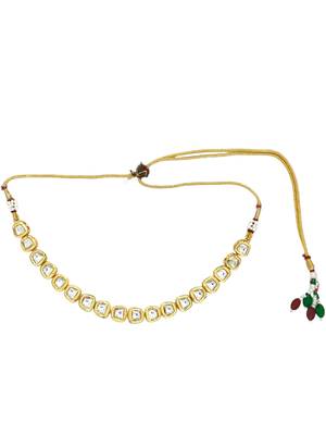 Gold plated kundan studded elegant necklace set 3