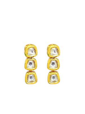 Gold plated kundan studded elegant necklace set 4