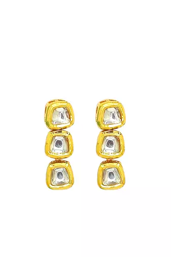 Gold plated kundan studded elegant necklace set