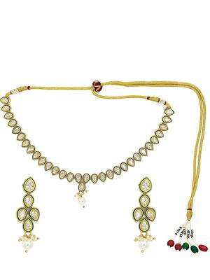 Gold plated pear shape reverse ad necklace set 2