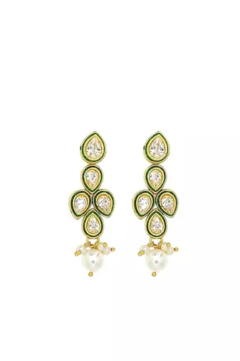 Gold plated pear shape reverse ad necklace set