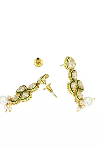 Gold plated pear shape reverse ad necklace set
