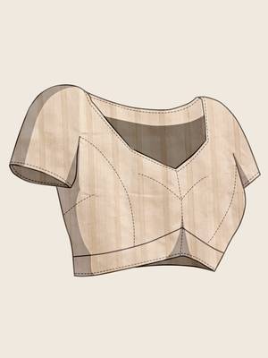 Off white cotton woven border and printed saree 5