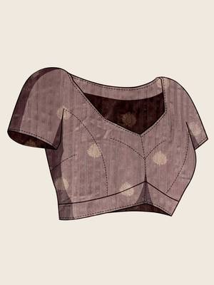 Purple cotton woven border and printed saree 5
