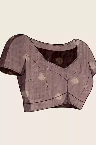 Purple cotton woven border and printed saree