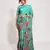 Sea green georgette sequins embroidered saree