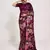 Wine georgette sequins embroidered saree