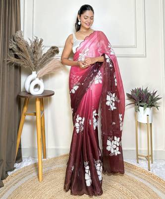 Maroon jimmy choo sequins embroidered saree 1