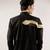Golden quilted snake black cotton shirt