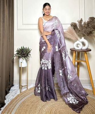 Purple jimmy choo sequins embroidered saree 1