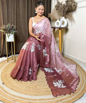 Pink jimmy choo sequins embroidered saree 2