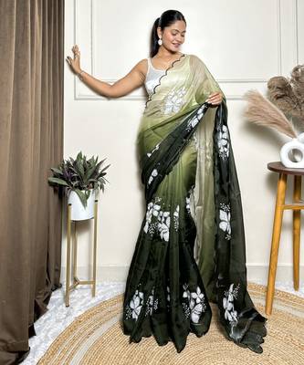 Green jimmy choo sequins embroidered saree 1