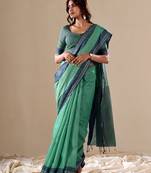 Rama handloom silk blend woven pallu border saree