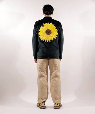 Sunflower quilted green velvet jacket 4