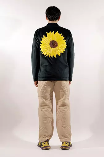 Sunflower quilted green velvet jacket