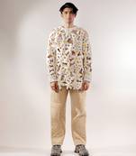 3d flower quilted crepe fabric White sweatshirt