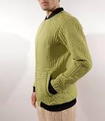 Monochrome quilted green crepe jacket