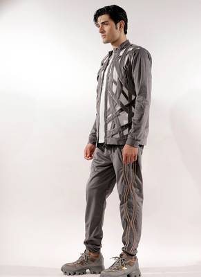 Grey velvet weaving design velvet track set 1