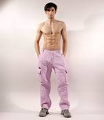 Abstract quilting lilac satin pant