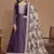 Purple art silk embroidered anarkali suit