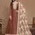 Brown art silk embroidered anarkali suit
