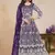 Violet net embroidered designer anarkali suit