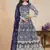 Blue net embroidered designer anarkali suit