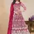 Pink net embroidered designer anarkali suit