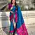 Blue gold zari woven paithani silk blend saree