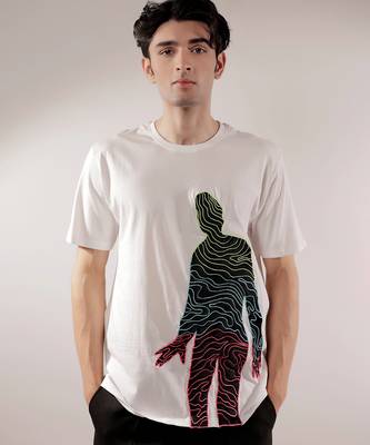 White abstract quilted t-shirt 1
